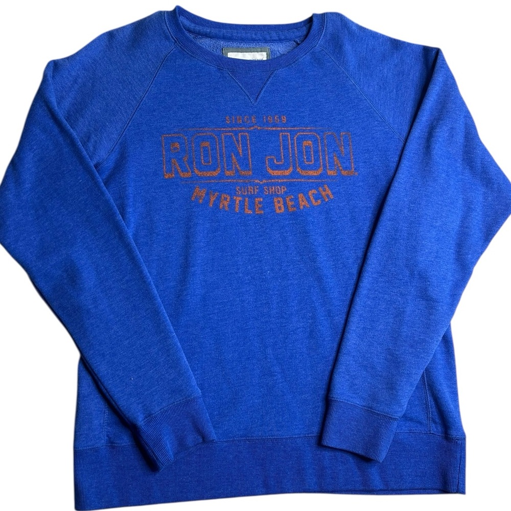 Ron Jon Surf Shop Myrtle Beach Crewneck Sweatshirt Blue Vintage Style‎ Size L